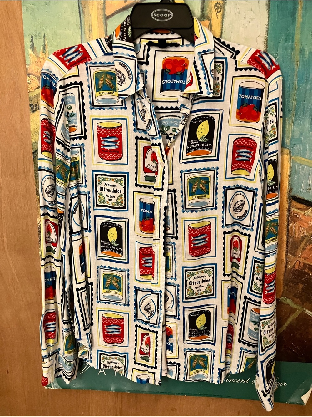 Jane and Delancey White Button-Down with Multicolor Graphic Print - Picture 7 of 9